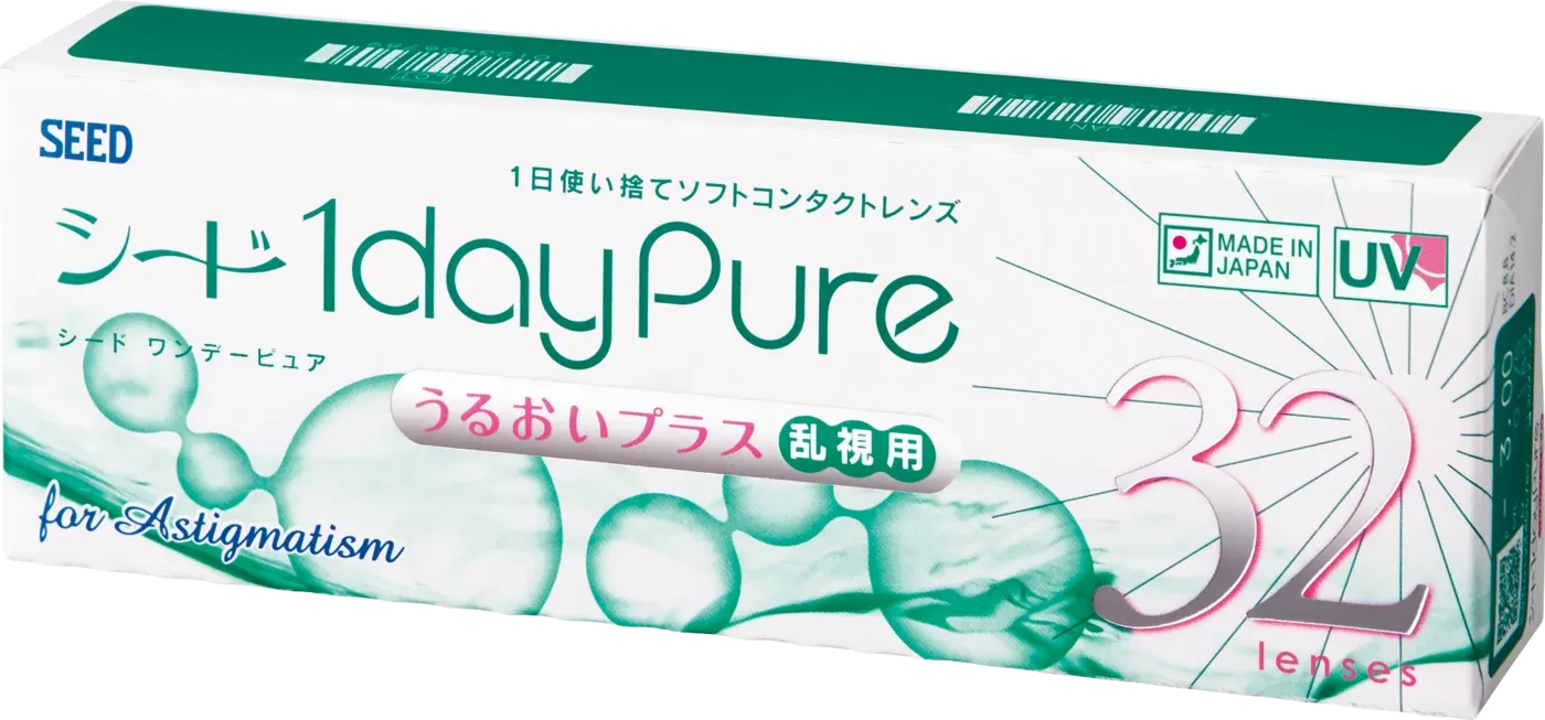 1dayPure Moisture for Astigmatism, angled view of the box